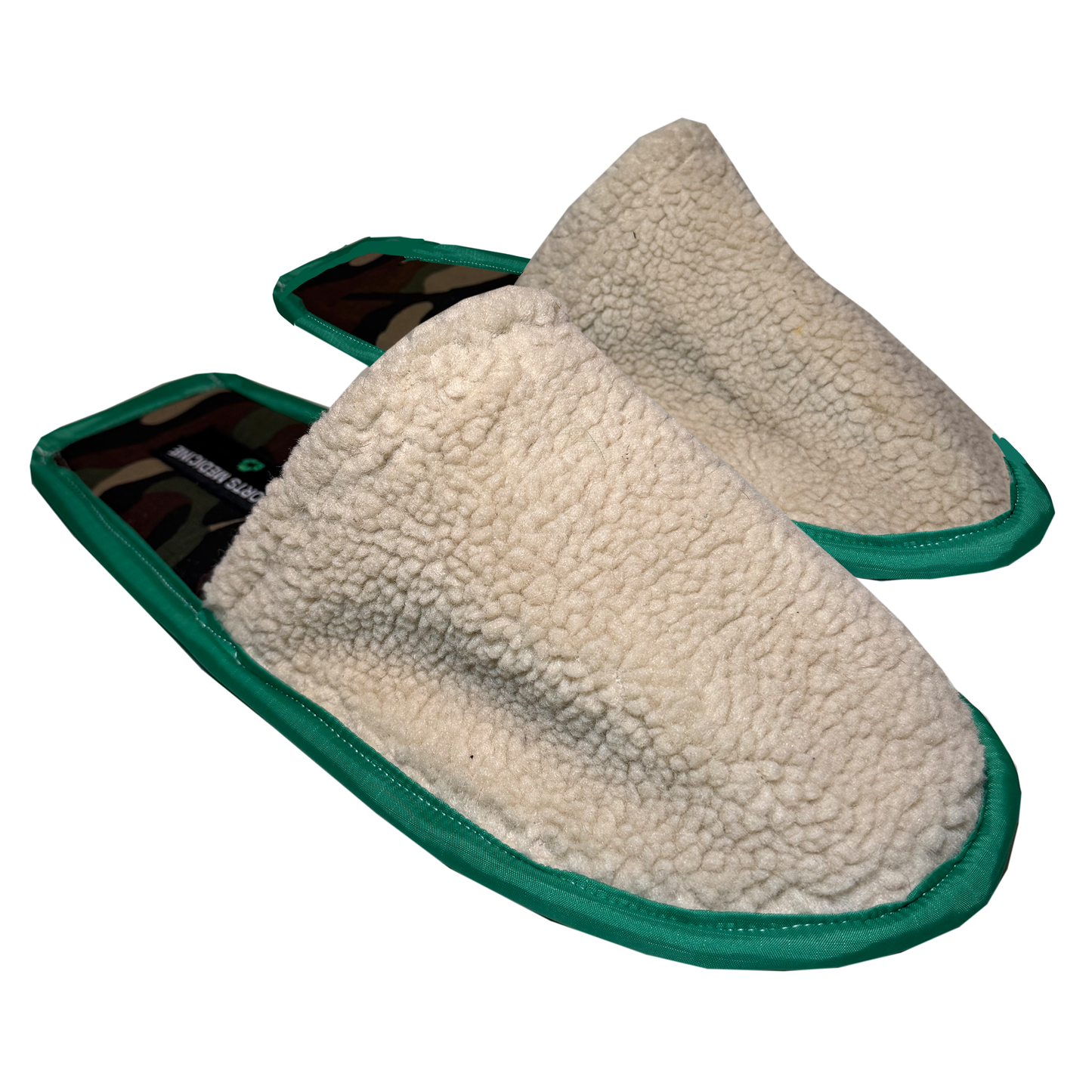 house slippers - sherpa/green
